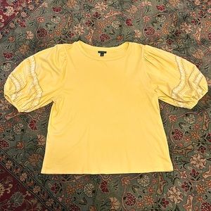 Ann Taylor Puffy Sleeve Yellow Top.